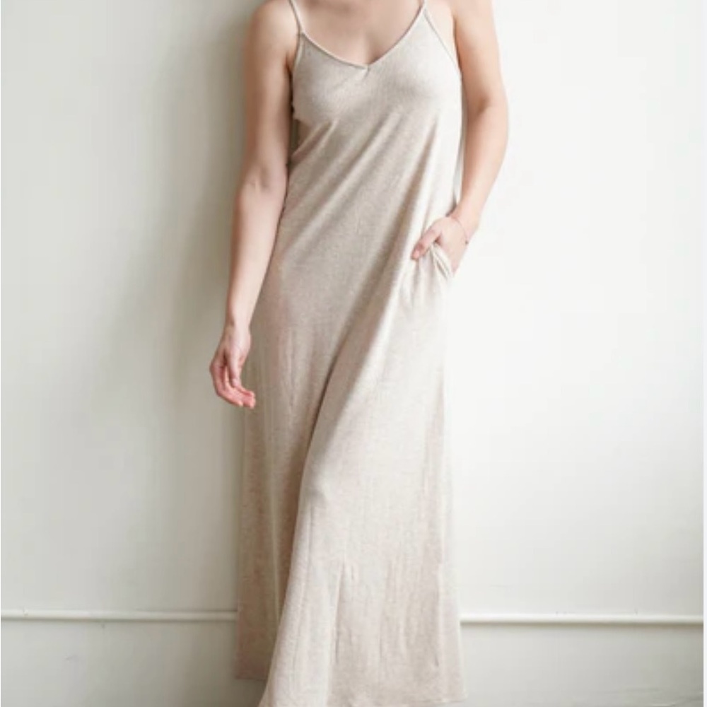 CJLA Elegant Beige Maxi Dress